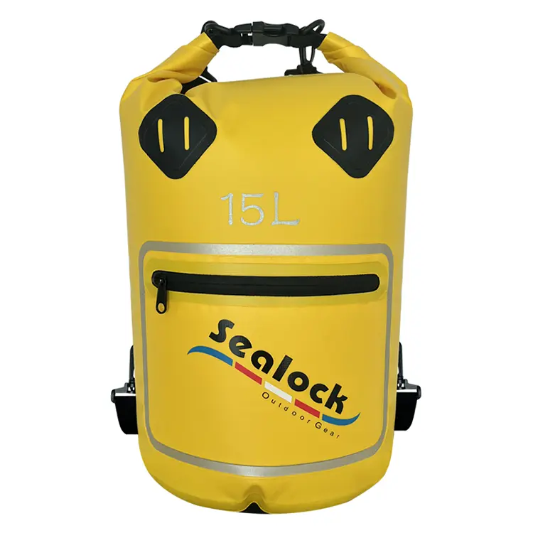 15L/20L IPX7 স্বচ্ছ জানালা এবং শুকনো-ভেজা বিচ্ছেদ সহ জলরোধী শুকনো ব্যাগ